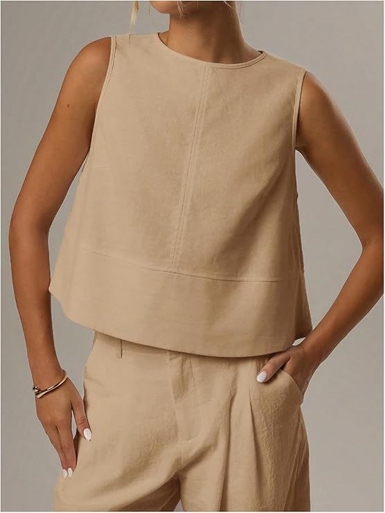 TLDSW - Sleeveless Linen Top