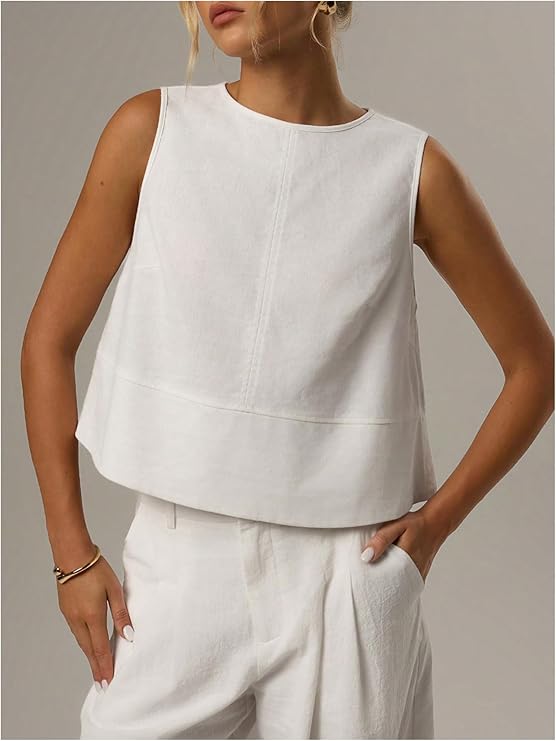 TLDSW - Sleeveless Linen Top